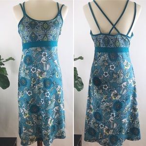 PrAna | blue White Breathe criss cross back dress